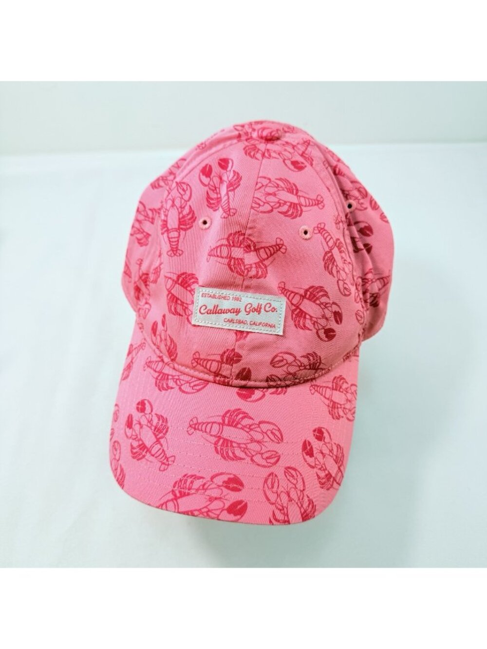 Callaway Golf Baseball Hat Cap Trucker Lobster Crawfish Seafood Shrimp Pink Logo